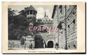 Old Postcard Wiesbaden Heidenmauer put Roma Tor