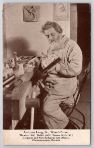 Andreas Lang Bavarian Wood Carver Postcard U22