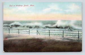 Surf At Winthrop Beach Massachusetts MA UNP DB Postcard Q1