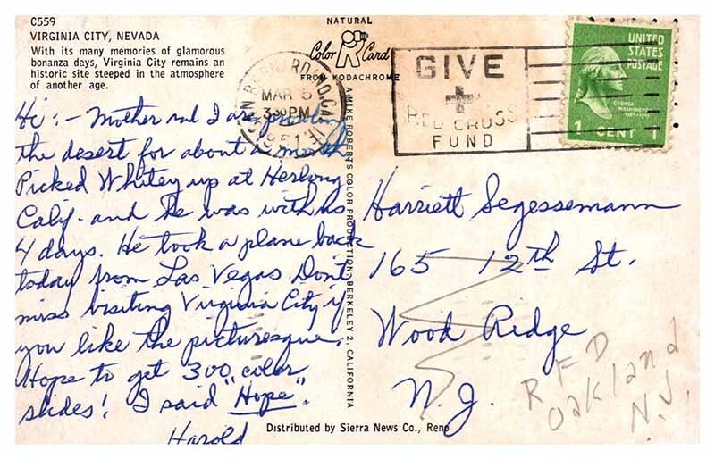 Postcard HISTORICAL SCENE Virginia City Nevada NV AQ0092