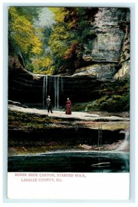 Horse Shoe Canyon Starved Rock Lasalle County Illinois Vintage Antique Postcard 