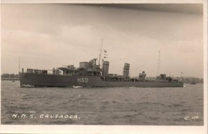 RPPC Photo British Royal Navy HMS Crusader Destroyer War