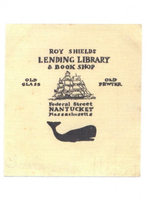 Ray Shields Book Nantucket Library Shop Massachusetts Bookplate Postcard