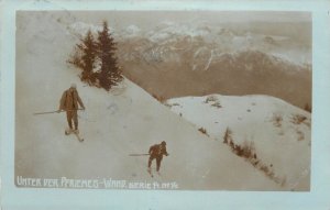 Austria Alpine mountaineers vintage photo postcard winter sports ski
