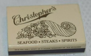 Christopher's Seafood Steaks & Spirits Naples Florida Matchbox