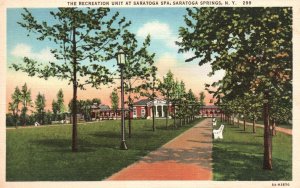 Vintage Postcard 1930's Recreation Unit Saratoga Spa Saratoga Springs New York