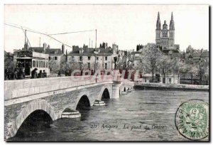Old Postcard Angers Bridge Center