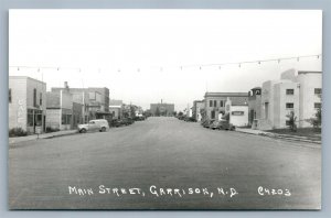 GARRISON ND MAIN STREET VINTAGE REAL PHOTO POSTCARD RPPC