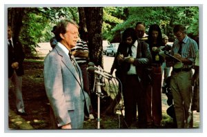 Vintage 1970's Postcard President Jimmy Carter Press Conference Plains Georgia