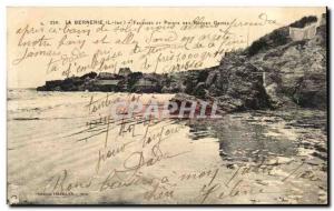 Old Postcard La Bernerie Cliffs and Point Gray Rocks