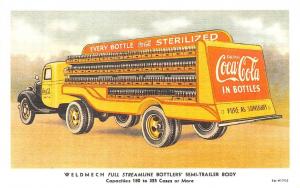 Hattiesburg MS Weldmech Steel Coca-Cola Truck Fake Linen Postcard 