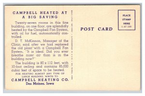 Campbell Heating Co. Des Moines Iowa Advertising Postcard