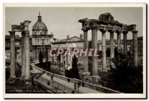 Old Postcard Roma Foro Romano Templo di Saturno