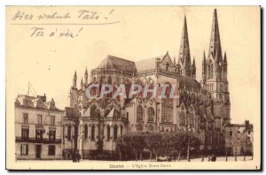 Old Postcard Cholet Notre Dame church