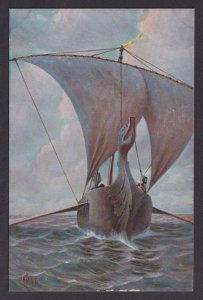 Vinatge postcard GERMANY Marine-Galerie Nr.36 Old sailing ship Herculaneum