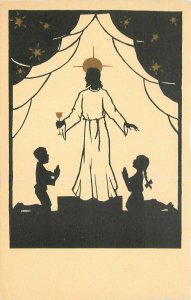 Artist Impression Children Jesus Silhouette Religion Postcard Religion 7713