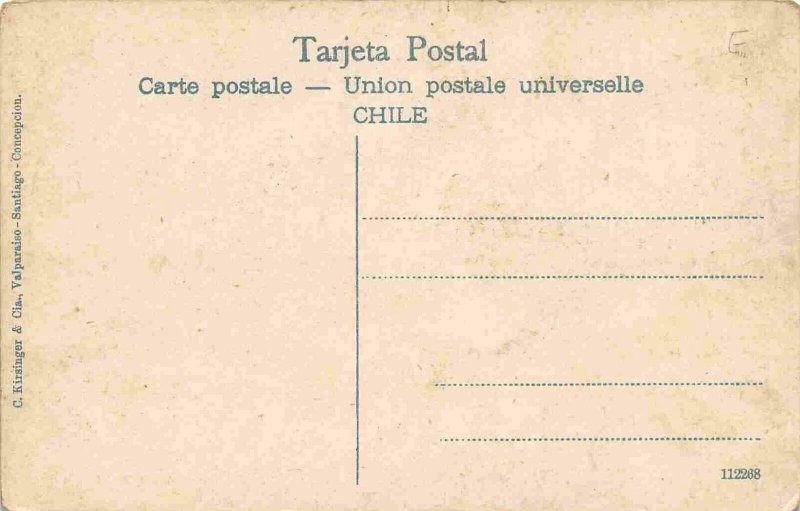 Puente Petrufguen Ferrocarril Train Railroad Bridge Chile 1910c postcard