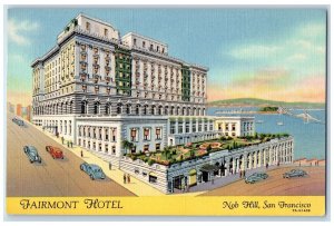 1939 Fairmont Hotel Classic Cars Restaurant Nob Hill San Francisco CA Postcard 