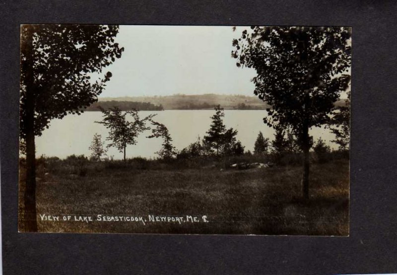 ME Lake Sebasticook Newport Maine Real Photo RPPC Postcard RP PC