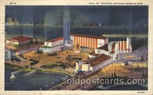 Hall of Science 1933 Chicago, Illinois USA Worlds Fair Exposition 1934 postal...