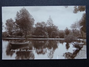 Cymru SWANSEA Brymnell Park Boating Lake - Old RP Postcard by G.W.S.