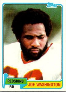 1981 Topps Football Card Joe Washington Washington Redskins sk60440