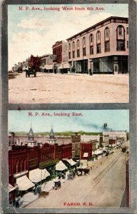 Views of Fargo ND, Northern Pacific Ave c1911 Vintage Postcard N67
