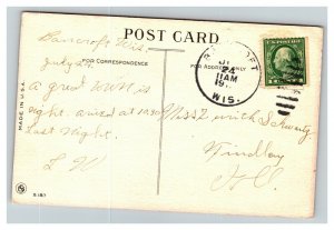 Vintage 1911 Postcard Dutch Boy Smoking Pipe Antique Auto Bancroft Wisconsin