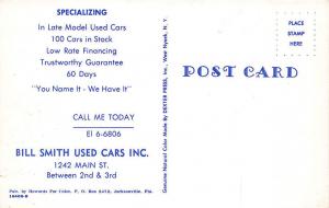 Jacksonville FL Bill Smith Used Car Dealership Postcard