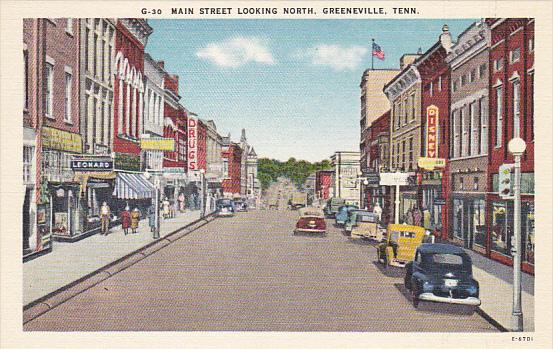 Tennessee Greeneville Main Street Looking North