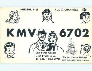 comic - QSL CB HAM RADIO CARD El Paso Texas TX s0225