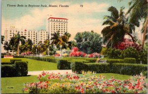 Florida Miami Flower Beds In Bayfront Park 1948
