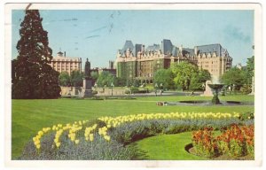Empress Hotel, Victoria, British Columbia, Vintage 1958 Chrome Postcard