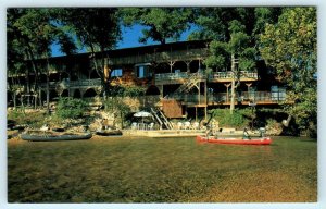 EMINENCE, Missouri MO ~ Canoes RIVER'S EDGE INN Resort c1960s-70s   Postcard