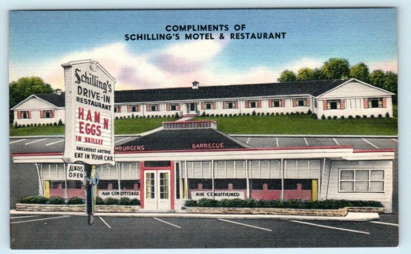 COVINGTON Kentucky KY  Roadside SCHILLINGS MOTEL & Restaurant c1940s Postcard