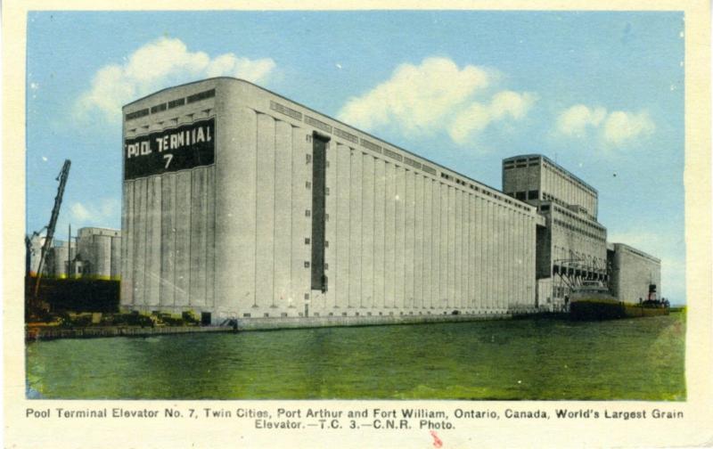 Pool Terminal Elevator No.7 Port Arthur, Fort Williams Ontario ON ~ Postcard