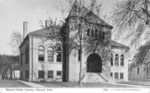 GRINNELL, Iowa IA  ~ STEWART PUBLIC LIBRARY  Poweshiek Co  PHOTOETTE  Postcard