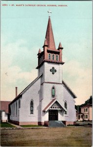 Eugene Oregon~St Marys Catholic Church~Mitchell Vintage Postcard KG16