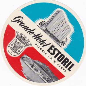 Brasil Vitoria Grande Hotel Estoril Vintage Luggage Label sk2446