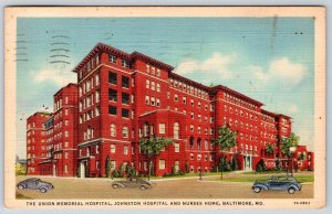 1940 UNION MEMORIAL JOHNSTON HOSPITAL NURSES HOME BALTIMORE MARYLAND MD POSTCARD