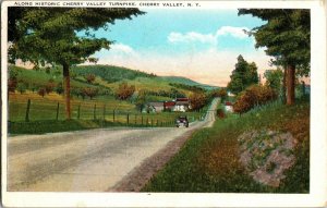 View Along Cherry Valley Turnpike Cherry Valley NY c1940 Vintage Postcard G45