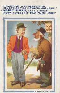 Hairy Syphilis Sexual Disease Bamforth Old Comic Postcard