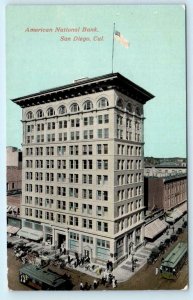 SAN DIEGO, California CA ~ AMERICAN NATIONAL BANK c1910s  Postcard