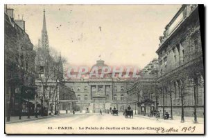 Old Postcard Paris Palais de Justice and Holy Chapel May 29, 1909