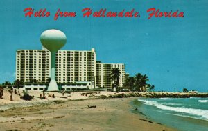 Hallandale Florida, Skyline With Beautiful Hotels & Beaches, Vintage Postcard