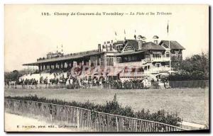Old Postcard Horse Riding Equestrian Tremblay Racecourse The track and grands...