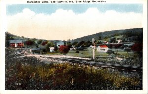 Horseshoe Bend, Sabillasville MD Blue Ridge Mountains Vintage Postcard L71