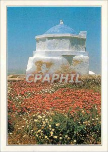 'Modern Postcard Santorini''s Church at Springtime'