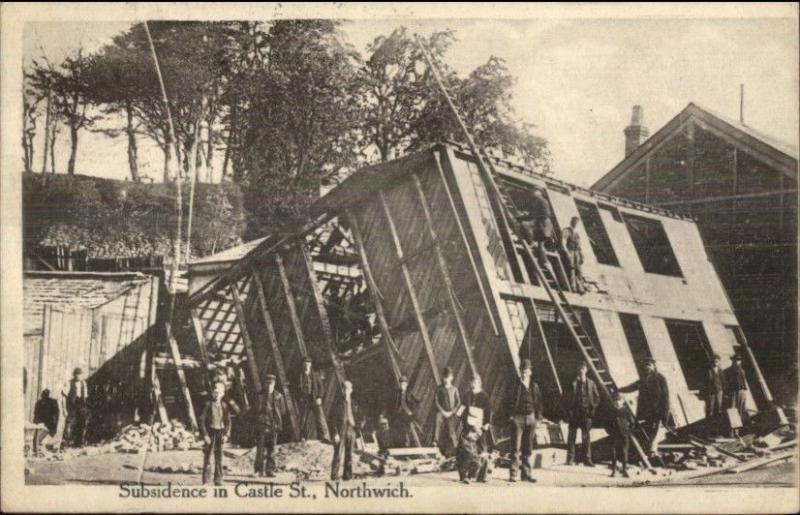 Collapsed House Castle St. Northwich UK c1910 Postcard/Cover