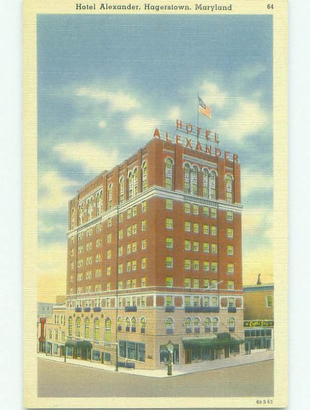 Unused Linen ALEXANDER HOTEL Hagerstown Maryland MD hr8359